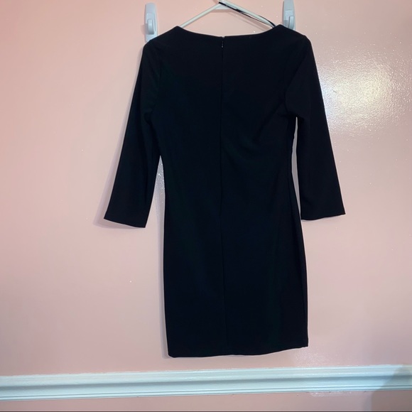 NWOT Black Ribbed Quarter sleeve Dress - Picture 2 of 8